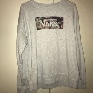 vans floral crew neck sweater